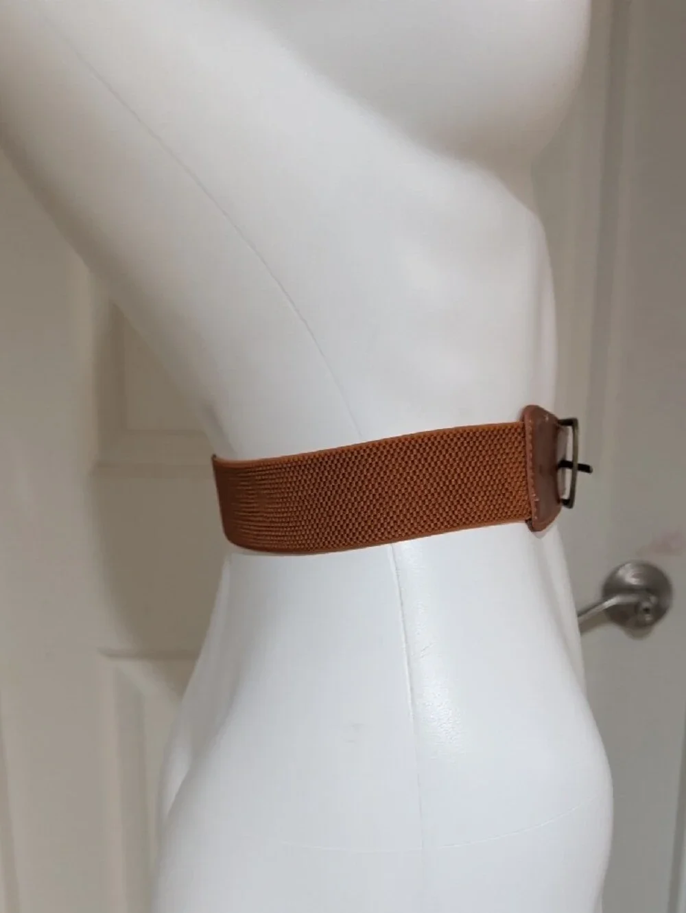 Brown Stretchable Braid Belt with Leather Trim - NWOT - Unisex Women's 29